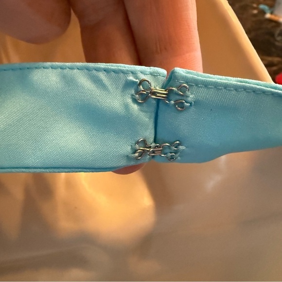 Alfred Angelo Halter Chiffon Mini Dress Blue Box Draped Prom Bridesmaid size 4 - Picture 7 of 7